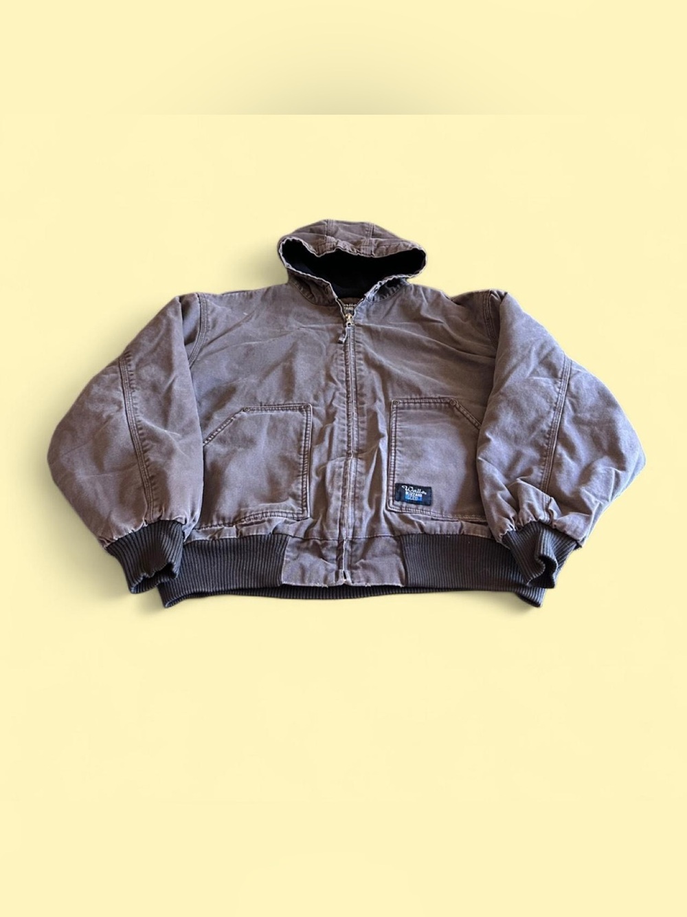 Walls Blizzard Pruf Canvas Hooded Work Jacket Faded Brown Men’s XL Boxy